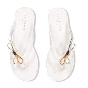 jelly flip flops with bow detail